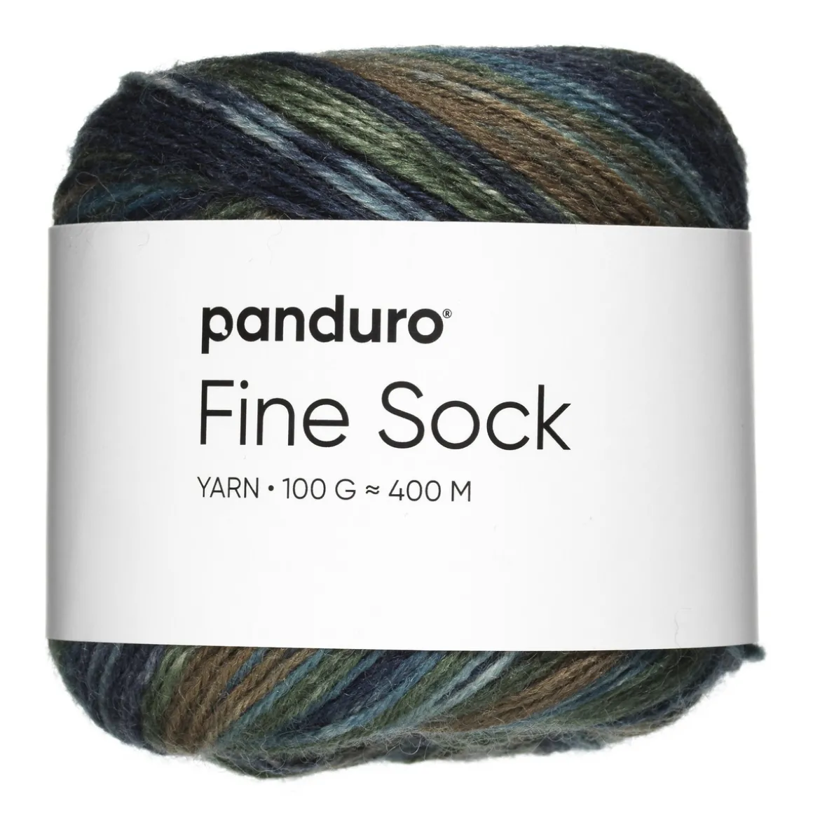 Garn Fine Sock 100 g blå, brune og lilla nyanser