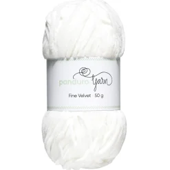Garn Fine Velvet 50 g hvit – fløyelsmykt og himmelsk mykt garn