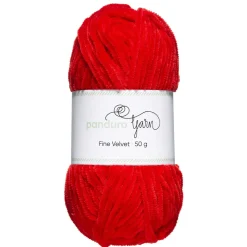 Garn Fine Velvet 50 g rød – fløyelsmykt og himmelsk mykt garn