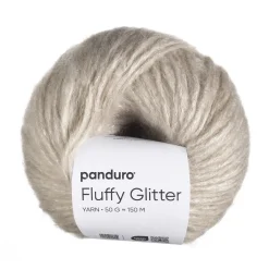 Garn Fluffy Glitter 50 g beige