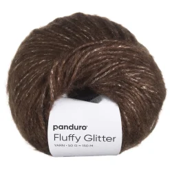 Garn Fluffy Glitter 50 g brun