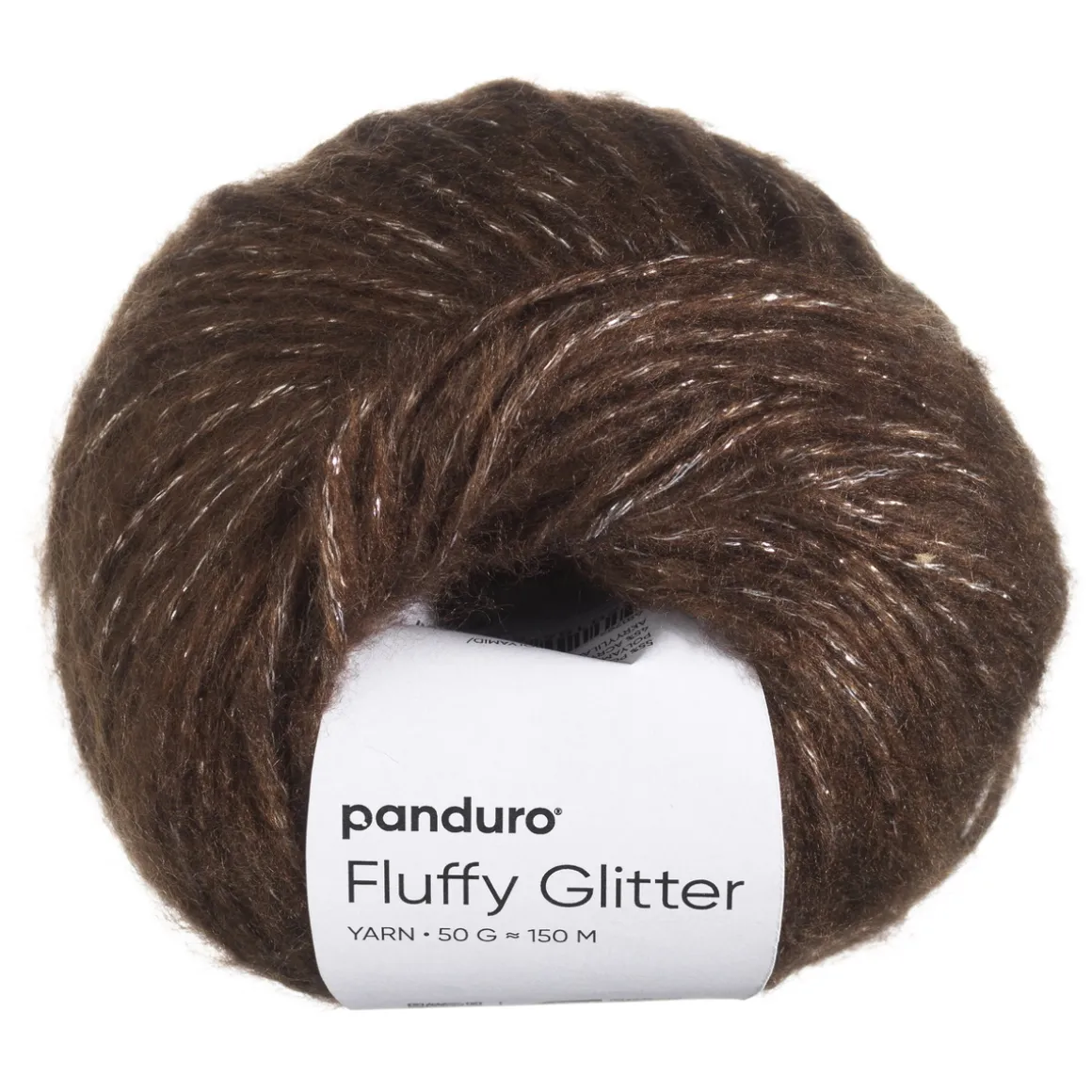 Garn Fluffy Glitter 50 g brun