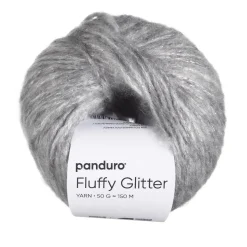 Garn Fluffy Glitter 50 g grå