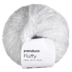 Garn Fluffy 50 g lysegrå
