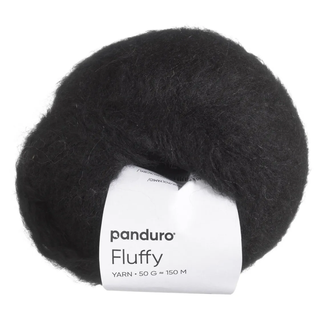 Garn Fluffy 50 g svart