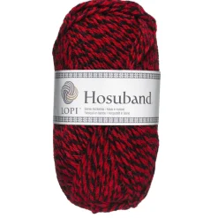 Garn Istex Hosuband 100 g rød/svart – Red-black 0225