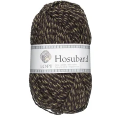 Garn Istex Hosuband 100 g svart/khaki – Black heather / khaki 0227