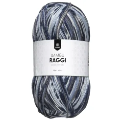 Garn Järbo Bambu Raggi 50 g blåmelert – 17212 Rockyblue print