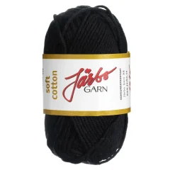 Garn Järbo Soft Cotton 50 g svart – 8801 Black