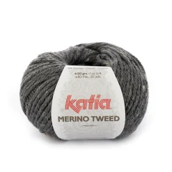 Garn Katia Merino Tweed 50 g mørkegrå – 308 Dark grey