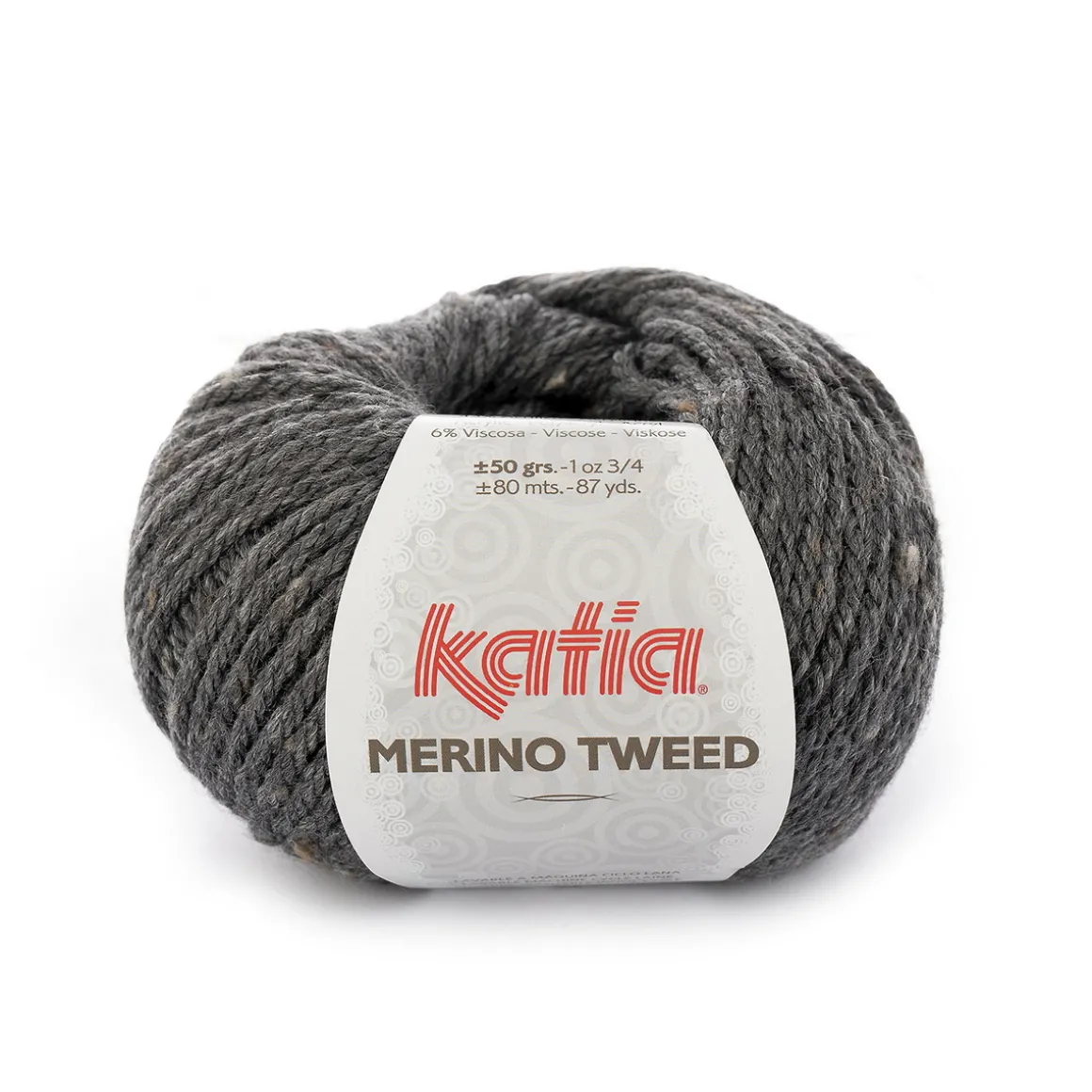 Garn Katia Merino Tweed 50 g mørkegrå – 308 Dark grey