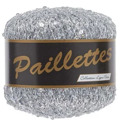 Garn Lammy Paillettes 25 g sølv 401