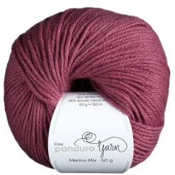 Garn Merino Mix Mørkrosa 50g