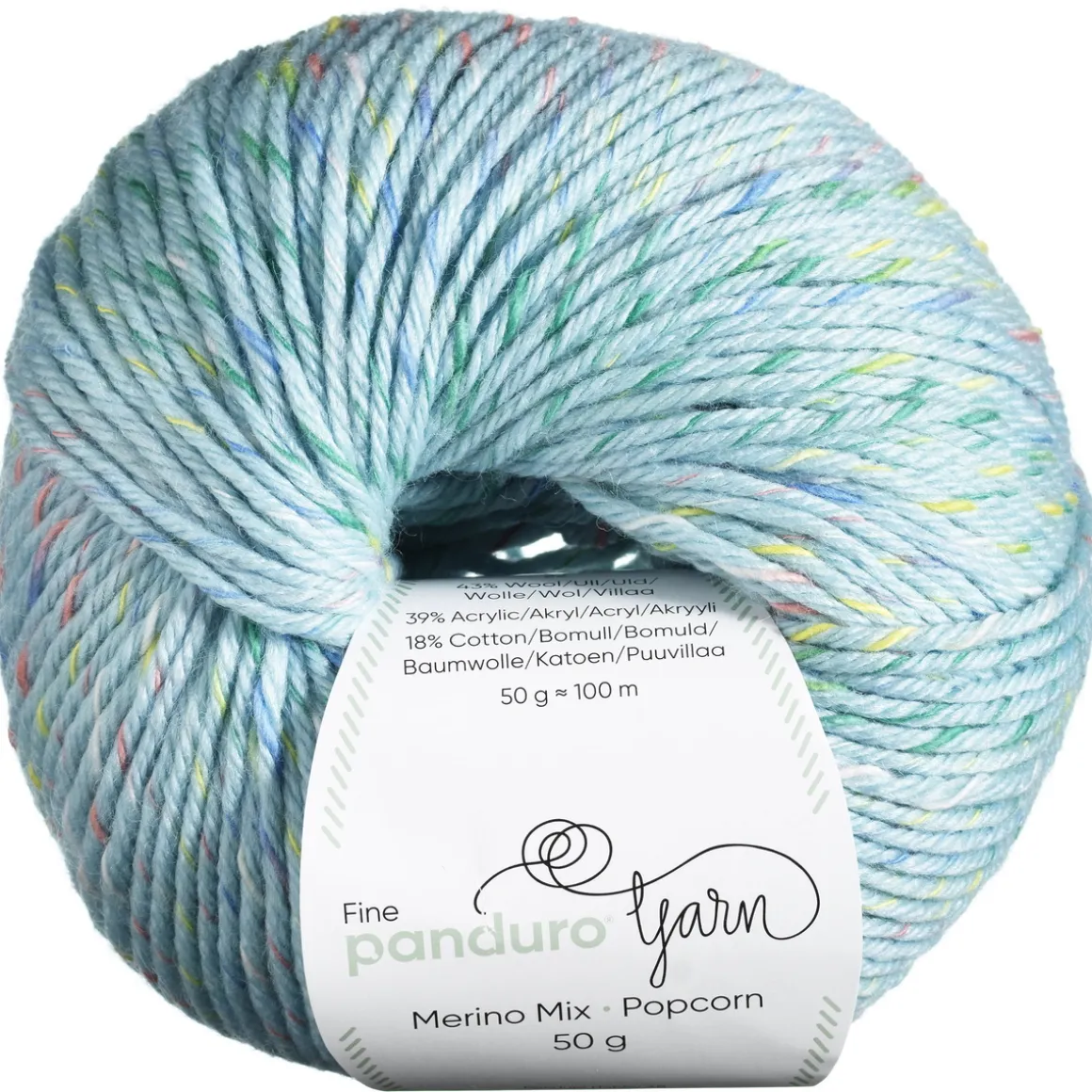 Garn Merino Mix Popcorn 50 g lyseblå