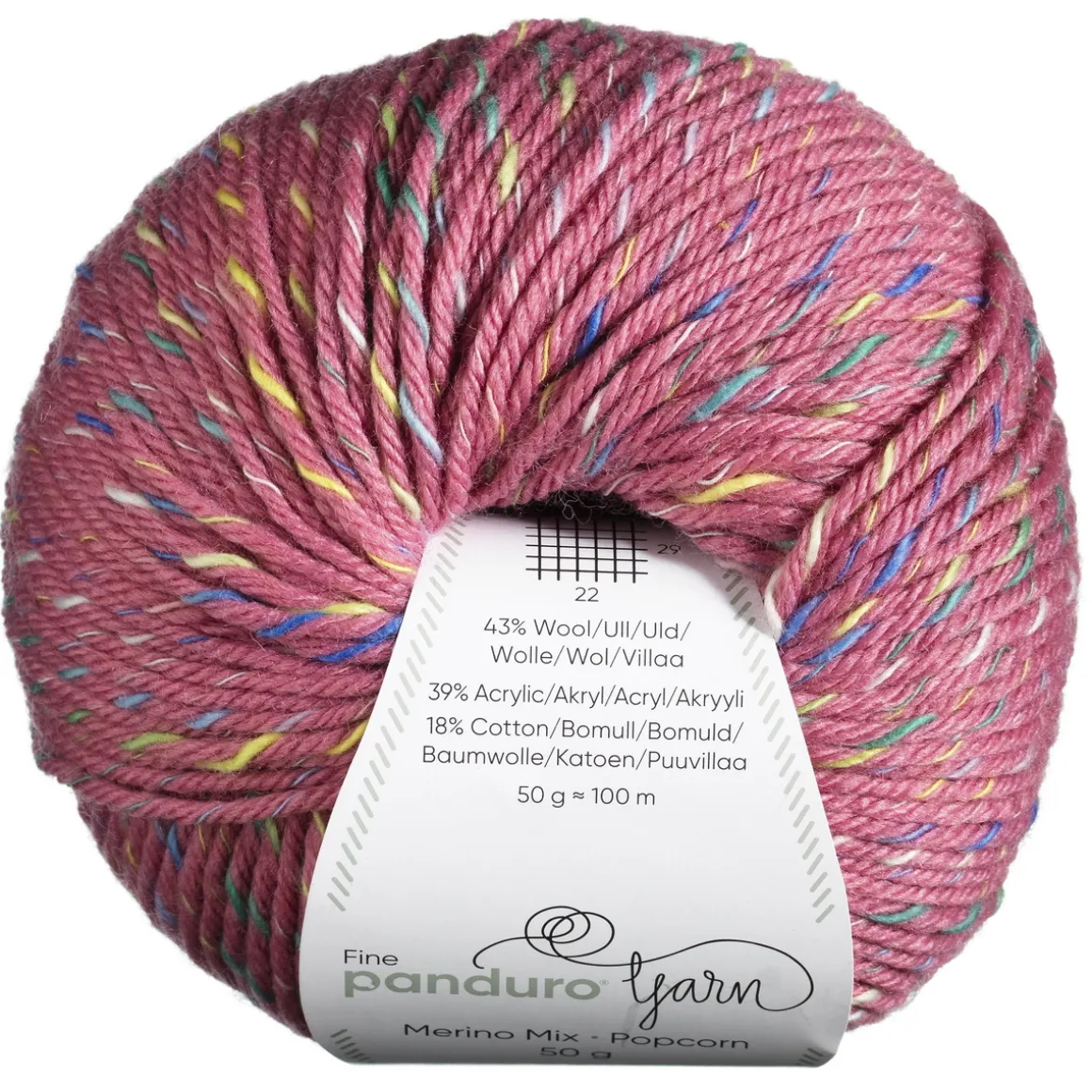 Garn Merino Mix Popcorn 50 g rosa