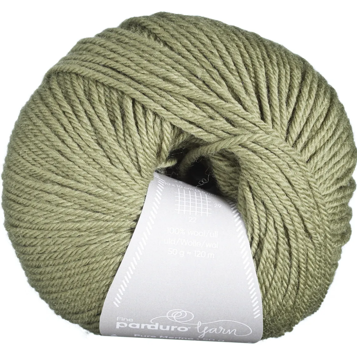 Garn Pure Merino 50g mosegrønn