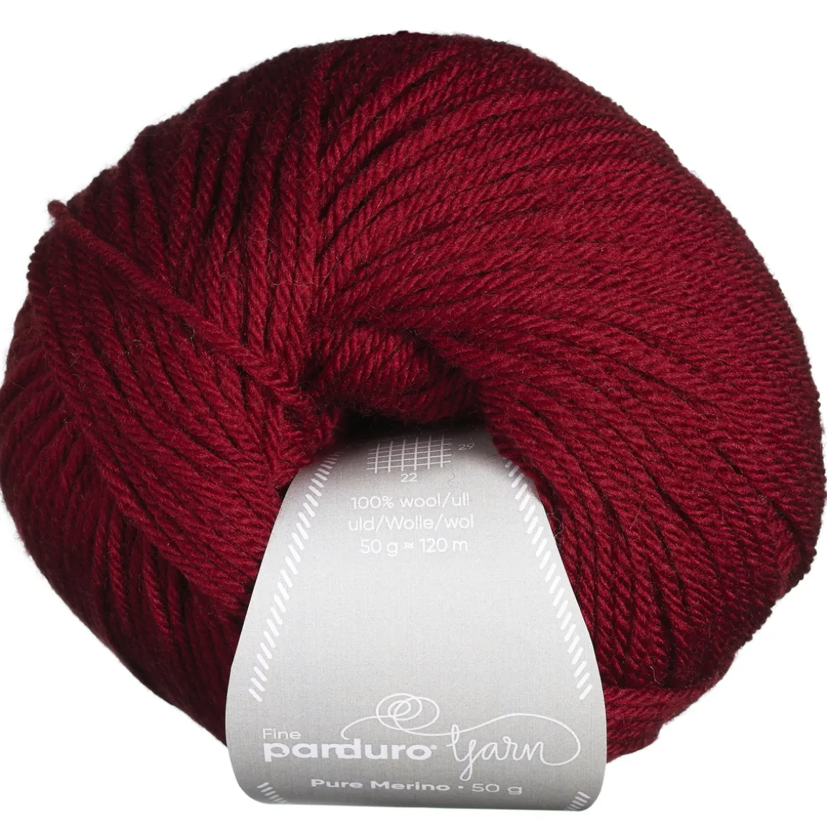 Garn Pure Merino 50g mørk rød