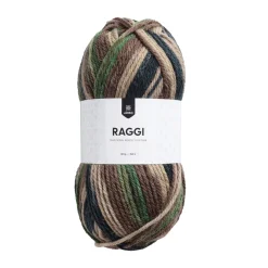 Garn Raggi 100 g brun-grønn