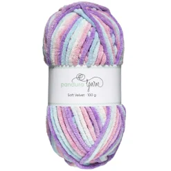 Garn Soft Velvet 100 g lys pastell – garn i myke regnbuesjatteringer