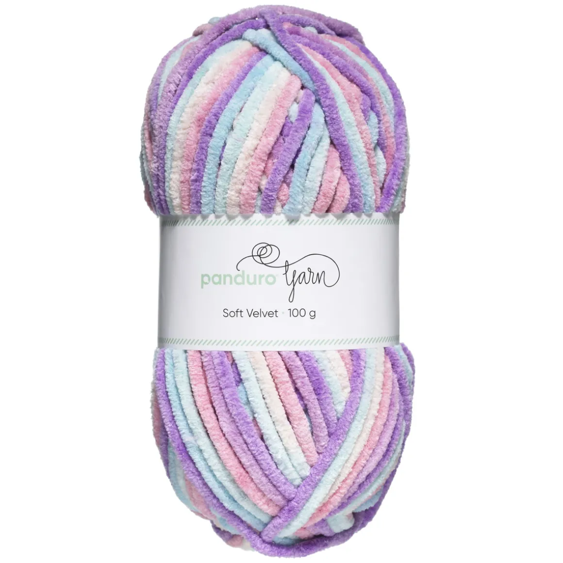 Garn Soft Velvet 100 g lys pastell – garn i myke regnbuesjatteringer