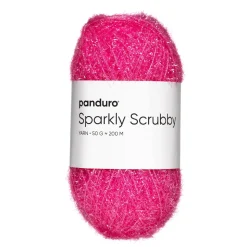Garn Sparkly Scrubby 50 g cerise