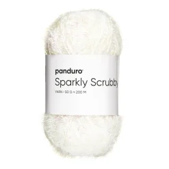 Garn Sparkly Scrubby 50 g hvitt iriserende og fargeskiftende