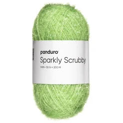 Garn Sparkly Scrubby 50 g lysegrønn