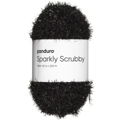 Garn Sparkly Scrubby 50 g svart