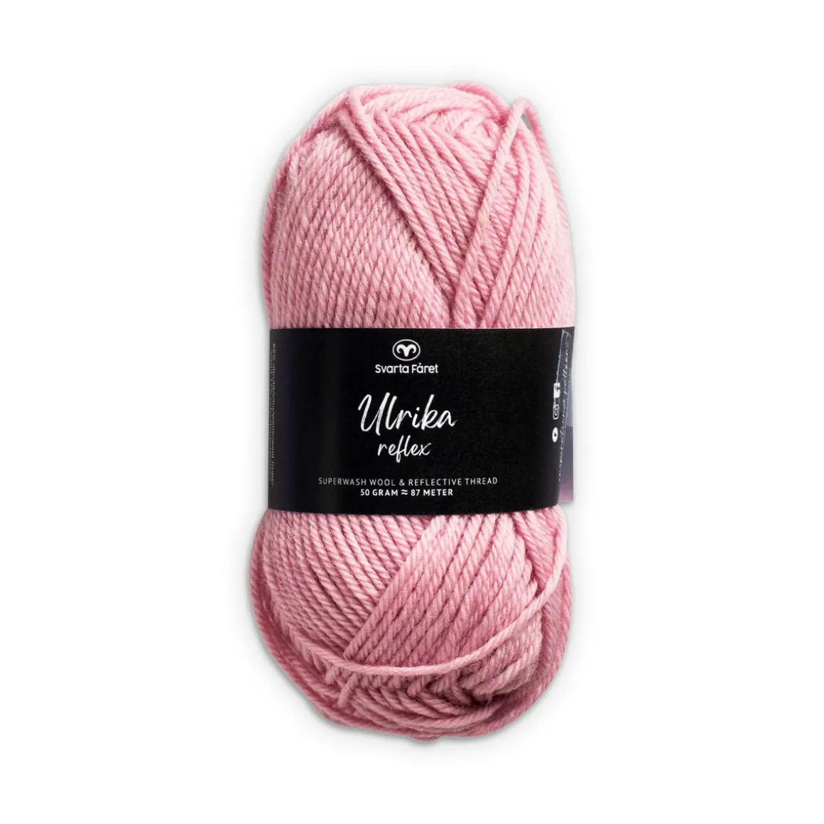 Garn Svarta Fåret Ulrika Reflex 50 g rosa – 048 Powder pink