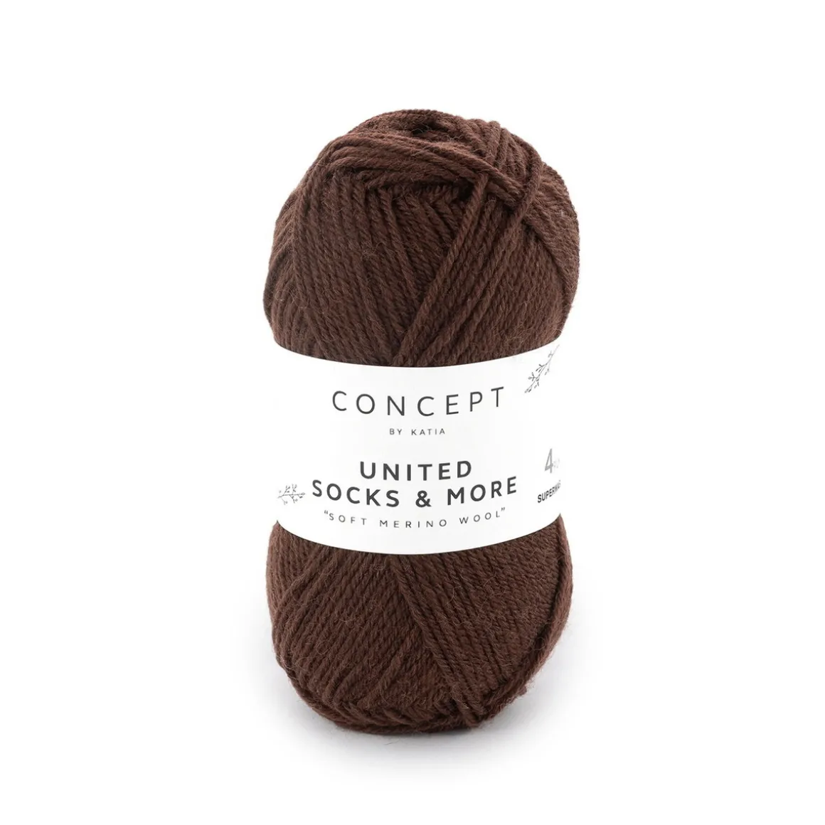 Garn United Socks 25 g mørkebrun