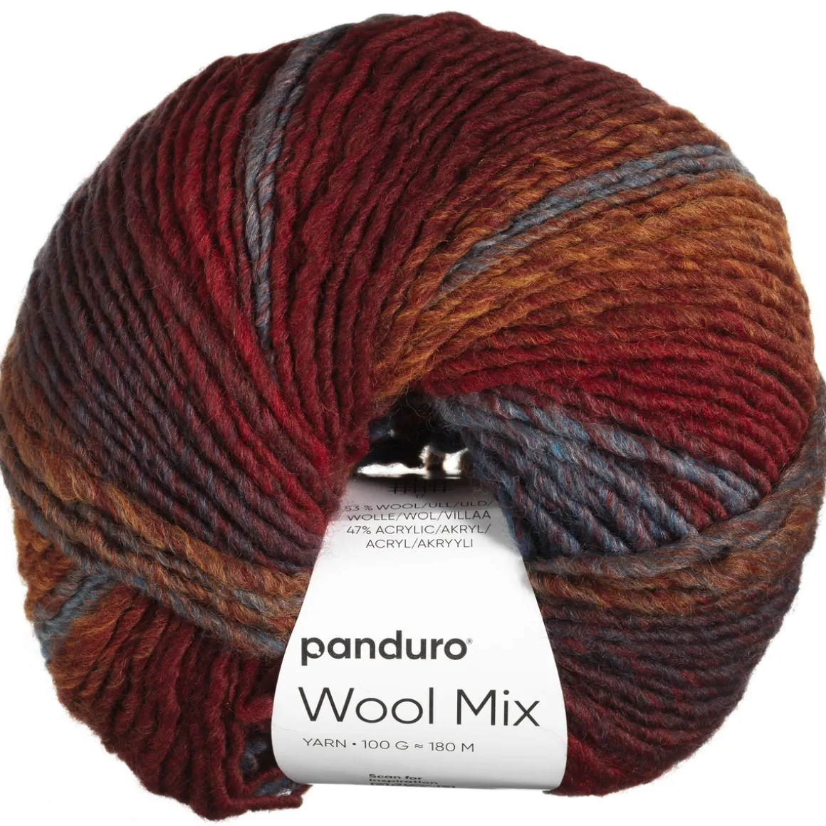Garn Wool Mix 100 g blå brun