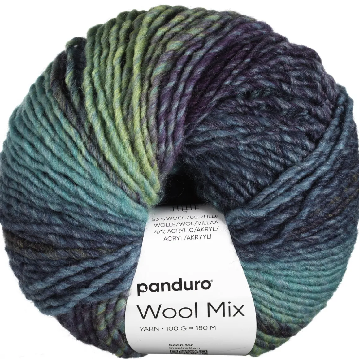Garn Wool Mix 100 g blå grønn