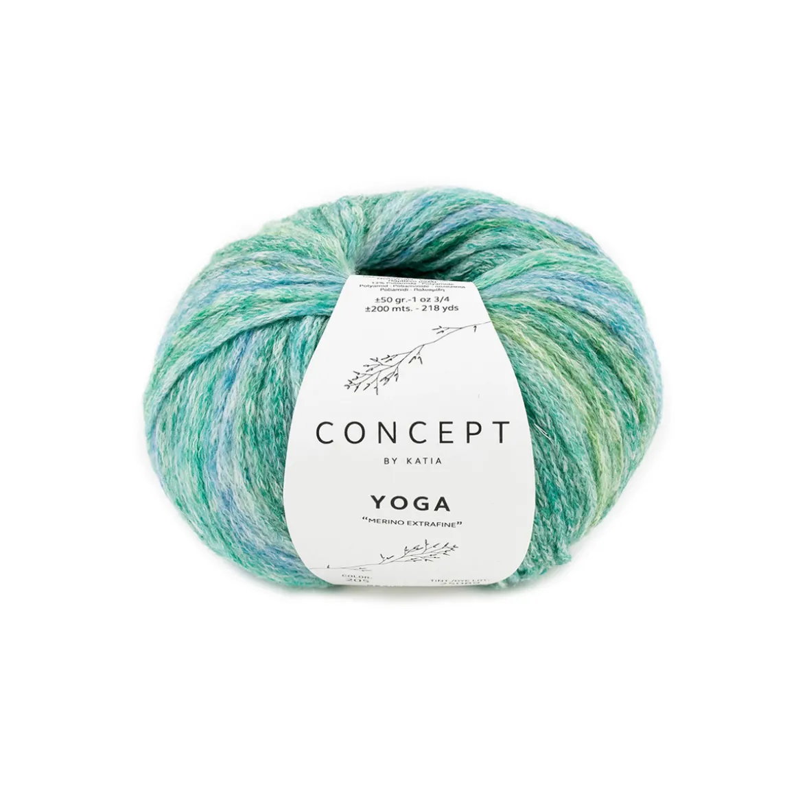 Garn Yoga 50 g grønn-blå