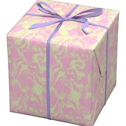 Gavepapir på rull 10 m × 57 cm – bubblegum swirly haze