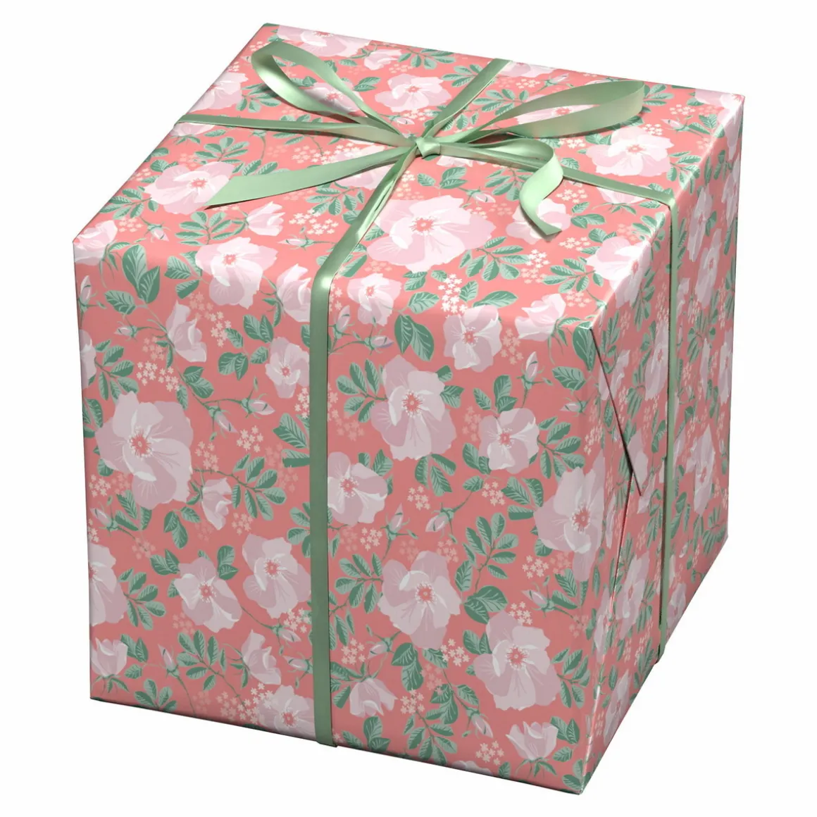 Gavepapir på rull 10 m × 57 cm – rosa blomsterhav