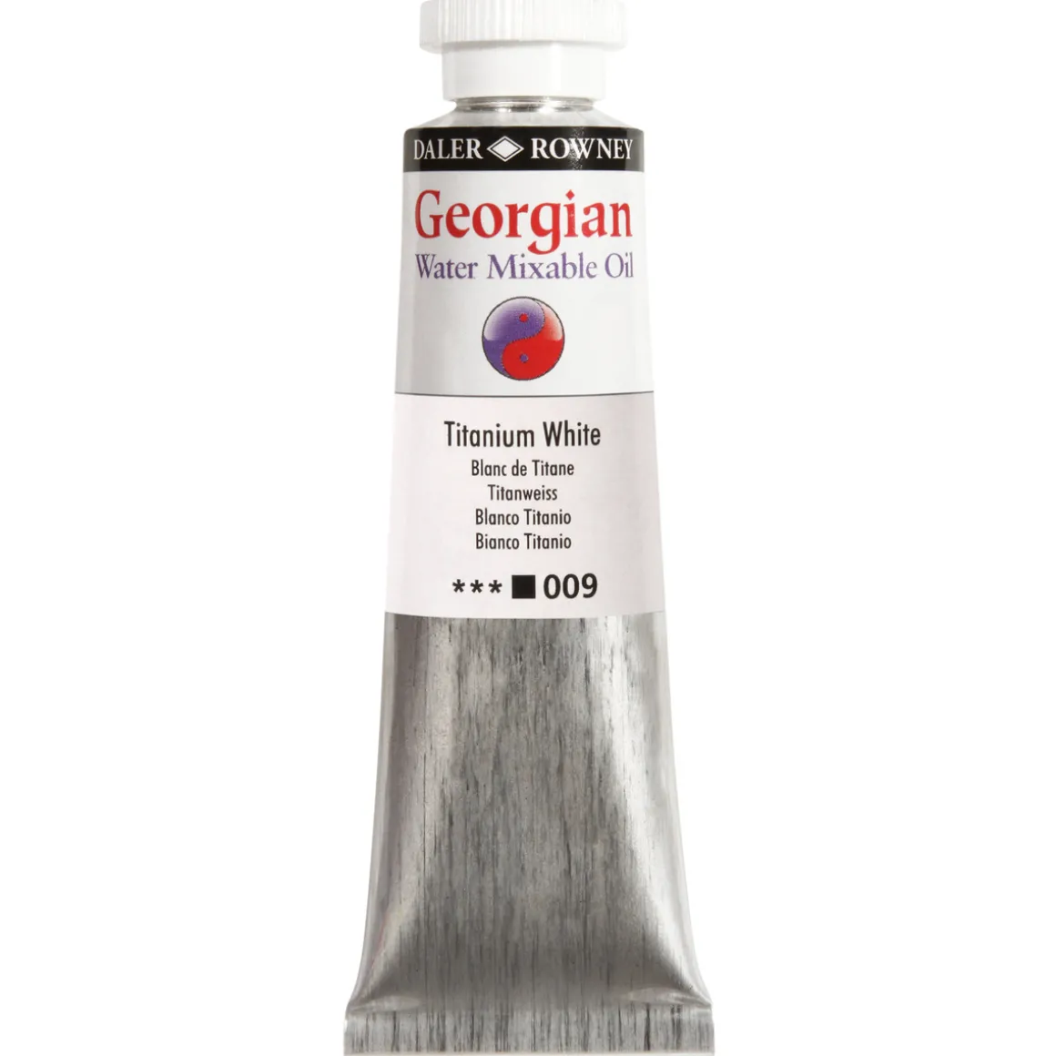 Georgian Water Mixable Oil Colour, vannløselig oljemaling 37 ml Titanium White 009