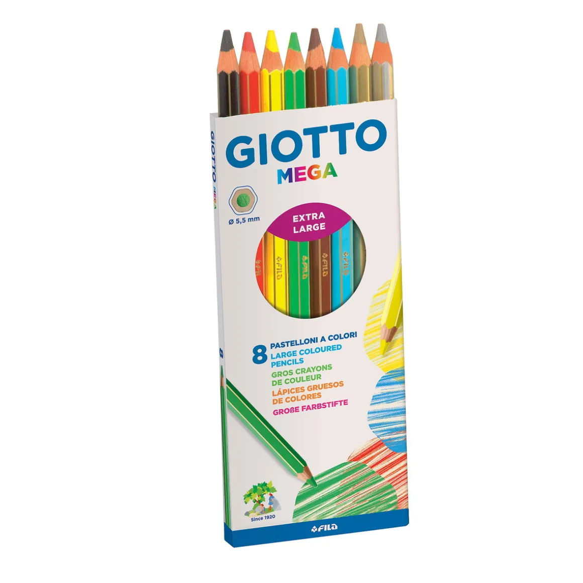 Giotto Mega Fargeblyanter 8 stk.