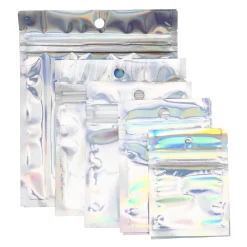 Gjenlukkbare iriserende polybags 10 stk. 6×8, 7×10, 8×11, 10×12 og 12×15 cm