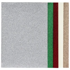 Glitterark i nydelige julefarger til julehobby, 10 ark i A4-format, 190 g/m²