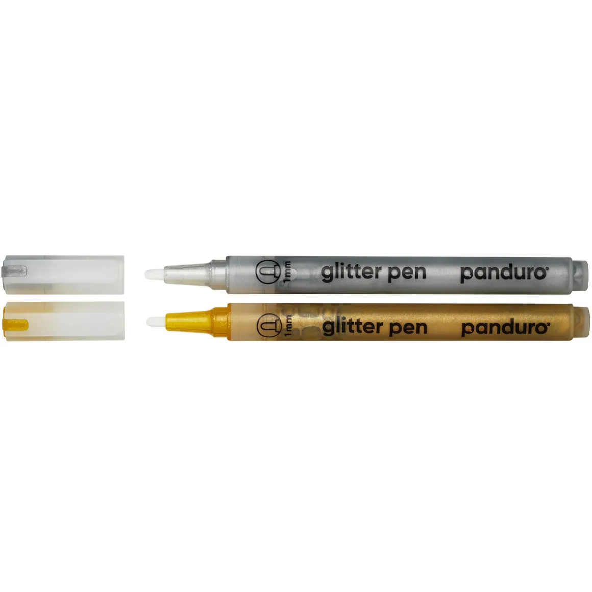 Glitter Pens 1 mm Gull+Sølv