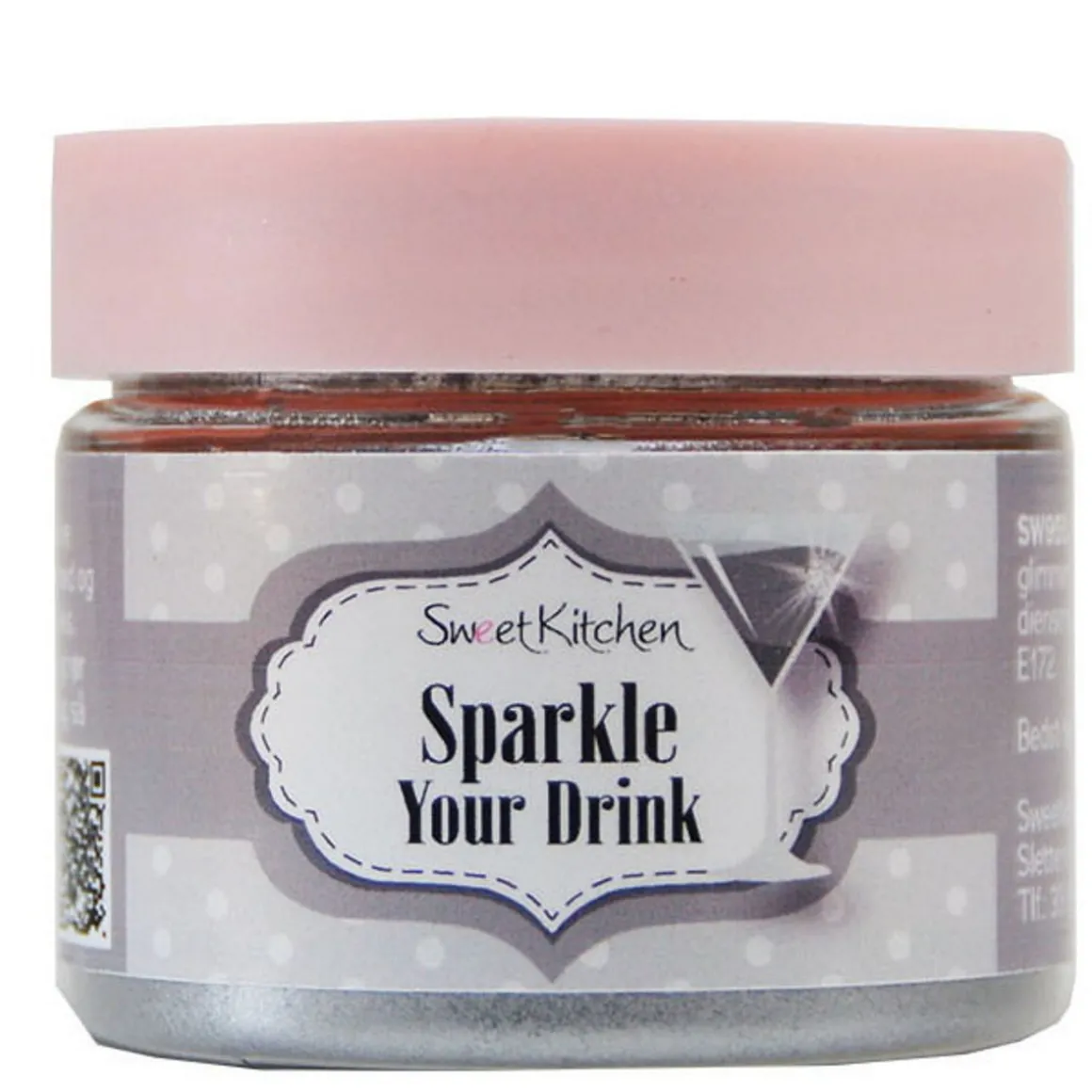 Glitterpulver, spiselig glitter til drikk, sølv 10 gram