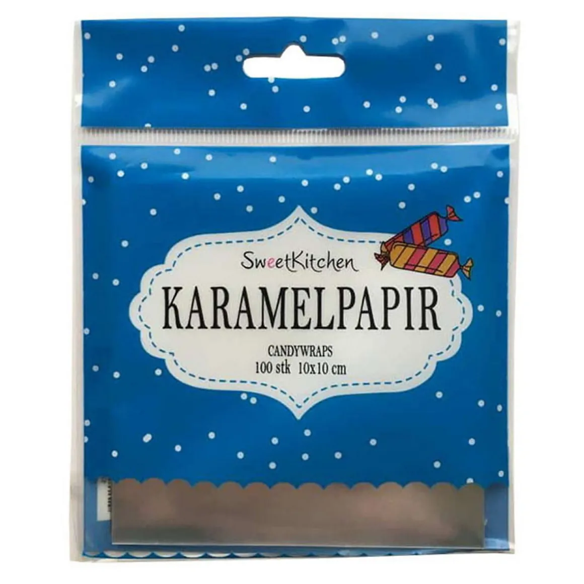 Godteripapir, 100 stk. transparente dropspapir på 10×10 cm