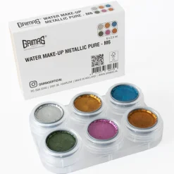 Grimas Make-Up Metallic Pure M6 – 6 vannbaserte ansiktsmalinger til Halloween og karneval!