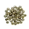 130 gullfargede bokstavperler A–Z med svarte bokstaver, diameter 7 mm