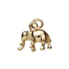 Gullfarget anheng / charm elefant×12,3x12,5 mm