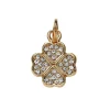 Gullfarget anheng / charm firkløver 12×12 mm