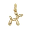 Gullfarget anheng / charm i form av en ballonghund 14×11×3 mm