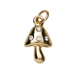 Gullfarget anheng / charm sopp 10×9,6×5,8 mm