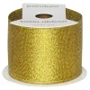 Gullfarget glitterbånd – 8 m langt 40 mm bredt