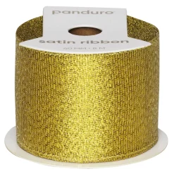 Gullfarget glitterbånd – 8 m langt 40 mm bredt